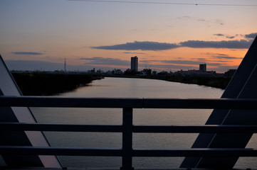 tokyo riverside sunset