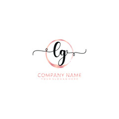 LG initial Handwriting logo vector templates