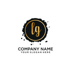 Fototapeta premium LG initial Handwriting logo vector templates