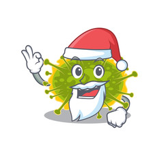 insthoviricetes Santa cartoon character with cute ok finger