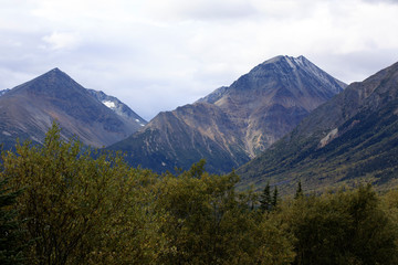 Yukon, Canada / USA - August 10, 2019: Yukon landscape view, Yukon, Canada, USA