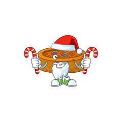 Peanut cookies humble Santa Cartoon character having candies