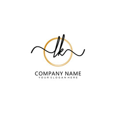 LK initial Handwriting logo vector templates