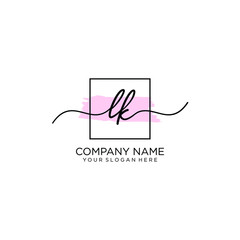 LK initial Handwriting logo vector templates
