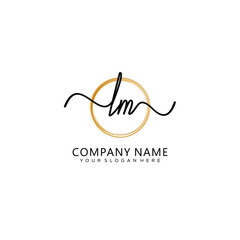 Fototapeta premium LM initial Handwriting logo vector templates