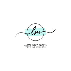 LM initial Handwriting logo vector templates