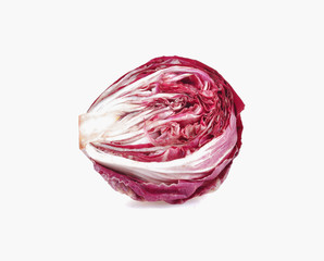 Radicchio, red salad isolated on white background