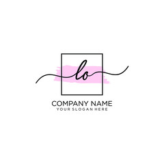 LO initial Handwriting logo vector templates