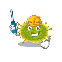 Naklejka premium cartoon character of insthoviricetes worked as an automotive