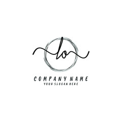 LO initial Handwriting logo vector templates
