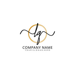 LQ initial Handwriting logo vector templates