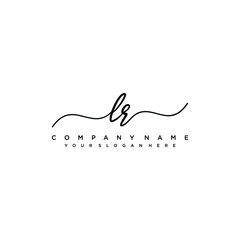 LR initial Handwriting logo vector templates