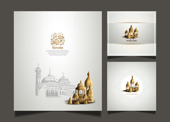 Ramadan Vector Design set for Holy Ramadan celebration event. illustration can be use for poster, banner, invitation, banner and greeting card