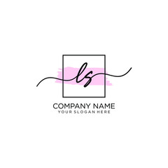 LS initial Handwriting logo vector templates