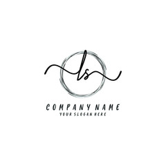 LS initial Handwriting logo vector templates