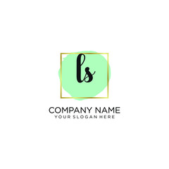 LS initial Handwriting logo vector templates