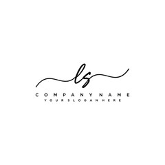 LS initial Handwriting logo vector templates