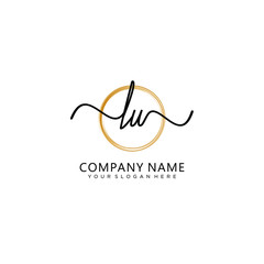 LU initial Handwriting logo vector templates