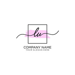 LU initial Handwriting logo vector templates