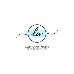 LU initial Handwriting logo vector templates