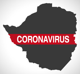 Fototapeta premium Zimbabwe map with Coronavirus warning illustration