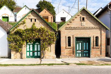 Fototapeta na wymiar wine cellars in Villanykovesd, Villany, Hungary