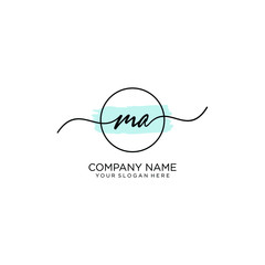 MM initial Handwriting logo vector templates