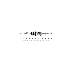 MM initial Handwriting logo vector templates