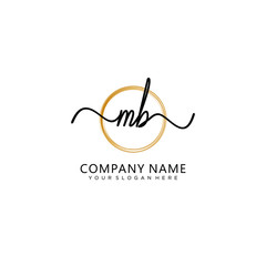 MB initial Handwriting logo vector templates
