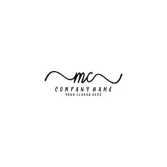 MC initial Handwriting logo vector templates