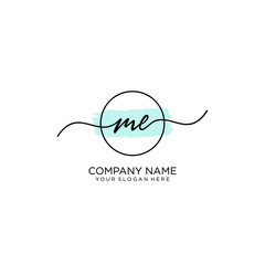 ME initial Handwriting logo vector templates