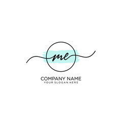 ME initial Handwriting logo vector templates
