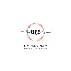 ME initial Handwriting logo vector templates