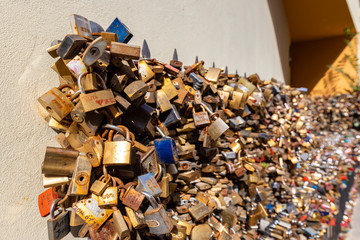 love lock in Pecs, Baranya County, Hungary