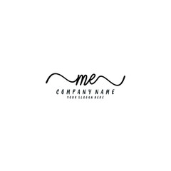 ME initial Handwriting logo vector templates