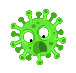 cartoon scene with corona virus and prevention - illustration