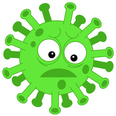 cartoon scene with corona virus and prevention - illustration