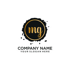 MG initial Handwriting logo vector templates