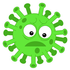 cartoon scene with corona virus and prevention - illustration