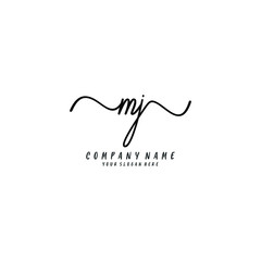 MJ initial Handwriting logo vector templates