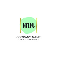 MN initial Handwriting logo vector templates