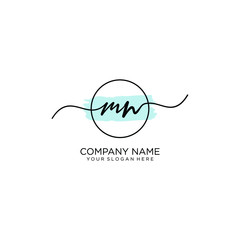 MN initial Handwriting logo vector templates