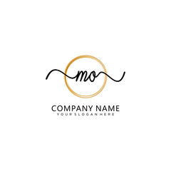 MO initial Handwriting logo vector templates