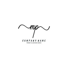 MP initial Handwriting logo vector templates