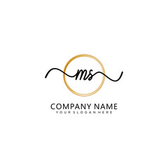 MS initial Handwriting logo vector templates