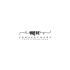 MU initial Handwriting logo vector templates