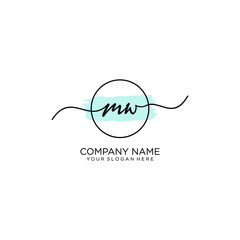 M initial Handwriting logo vector templates