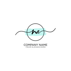 NA initial Handwriting logo vector templates