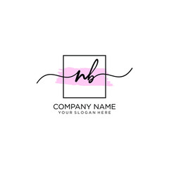 NB initial Handwriting logo vector templates