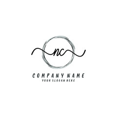 NC initial Handwriting logo vector templates